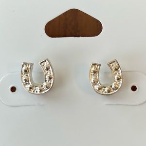 NEW lucky tiny sparkle horseshoe earrings